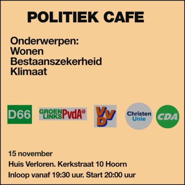 Politiek café op 15 november